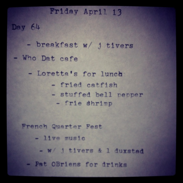 April 13, 2012 New Orleans Typewriter Blog